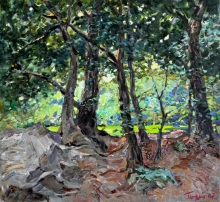 Park In Alupka - oil, canvas