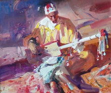 Arabian Musician - oil, canvas