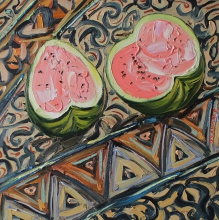 Still Life With Watermelon - oil, canvas