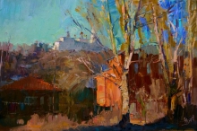 Spring In Gorokhovets - oil, cardboard