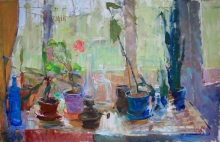 Windowsill - oil, canvas