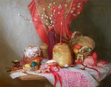Easter Still Life - oil, canvas