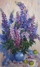 Lupines - oil, canvas