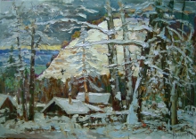 Snowfall Has Stopped - oil, canvas