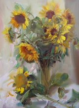 Still Life With Sunflowers - oil, canvas
