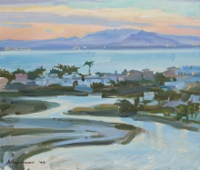 Sunset On The La Manga - oil, canvas