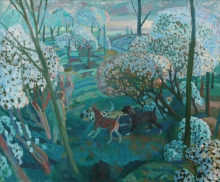 In The Spring Garden - oil, canvas