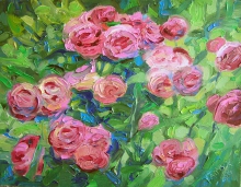 Rose Bush - oil, canvas