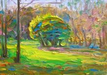 Autumn Bush - oil, canvas