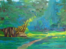 Morning In The Park - oil, canvas
