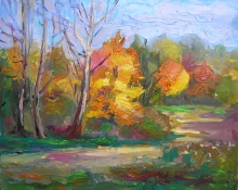 Autumn In the Park - oil, canvas