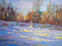 Winter Evening - oil, canvas