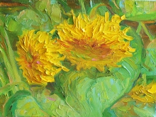 Two Sunflowers - oil, canvas