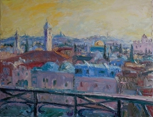 Roofs Of Jerusalem. Morning - oil, canvas