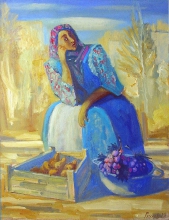 Autumn In Dushanbe - oil, canvas