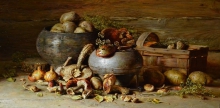 Still Life With Mushrooms - oil, canvas
