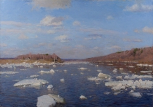 Ice Break In Polenovo - oil, canvas