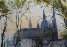 Prague Autumn - watercolors, paper