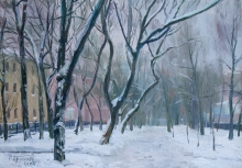 Winter Day - oil, canvas
