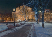 Christmas Moscow - oil, canvas