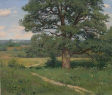 At The Edge Of The Field - oil, canvas