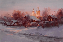 Winter Evening - oil, canvas
