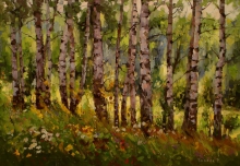 I Like It When Birch Trees Are Whispering - oil, canvas