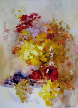 Still Life With A Pomegranate - oil, canvas