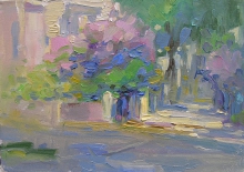 Lilac Bush - oil, canvas
