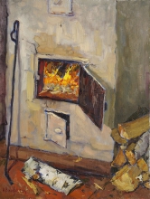 Warmth Of The Native Hearth - oil, canvas