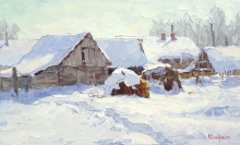 Winter In Russia - oil, canvas