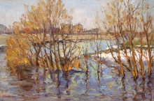 High Tide On The Pevka - oil, canvas
