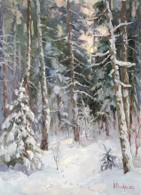 In Winter Garment - oil, canvas