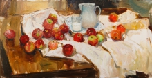 Milk And Apples - oil, canvas