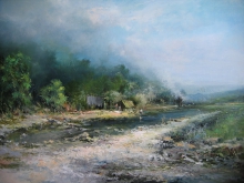 Valley Of The River Pshada - oil, canvas