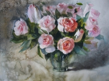 Rose Bouquet - watercolors, paper