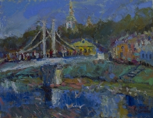 Torzhok. Landscape With Bridge - oil, canvas
