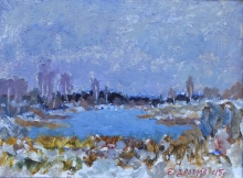 Winter Lake - oil, canvas