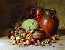 Still Life With Vegetables - oil, canvas
