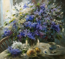 Evening Lilac - oil, canvas