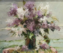 Lilac In Bad Weather - oil, canvas