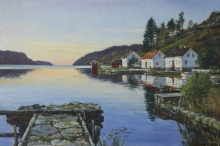 Early Morning In Southern Norway - oil, canvas