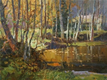 Woodlake - oil, canvas