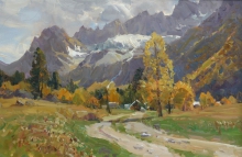 Autumn. Sofiyskiy Glacier - oil, canvas