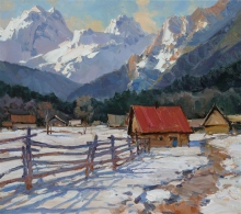 Winter. View Of Sofiya - oil, canvas