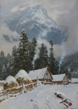 Arghyz In Winter. Smokes - oil, canvas