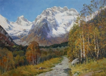 Road In Alibek Gorge - oil, canvas
