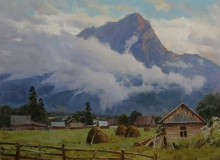 Mountain And A Cloud - oil, canvas