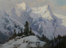Winter In Dombai - oil, canvas