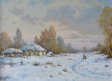Winter Road - oil, canvas